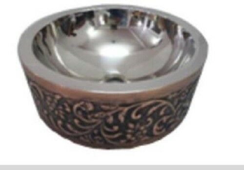 Floral Copper Nickel Polished Handbasin