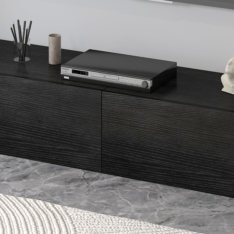 2-Piece Set Lusso Designer Wooden Coffee Table & 2.4m TV Cabinet (Black)