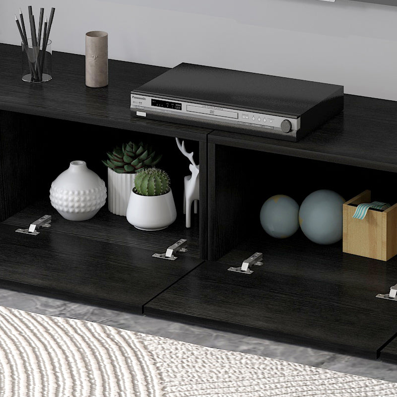 2.4m Lusso Designer Wooden TV Cabinet Entertainment Unit 240cm (Black)
