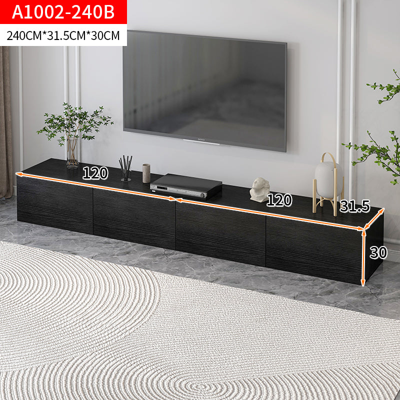 2.4m Lusso Designer Wooden TV Cabinet Entertainment Unit 240cm (Black)