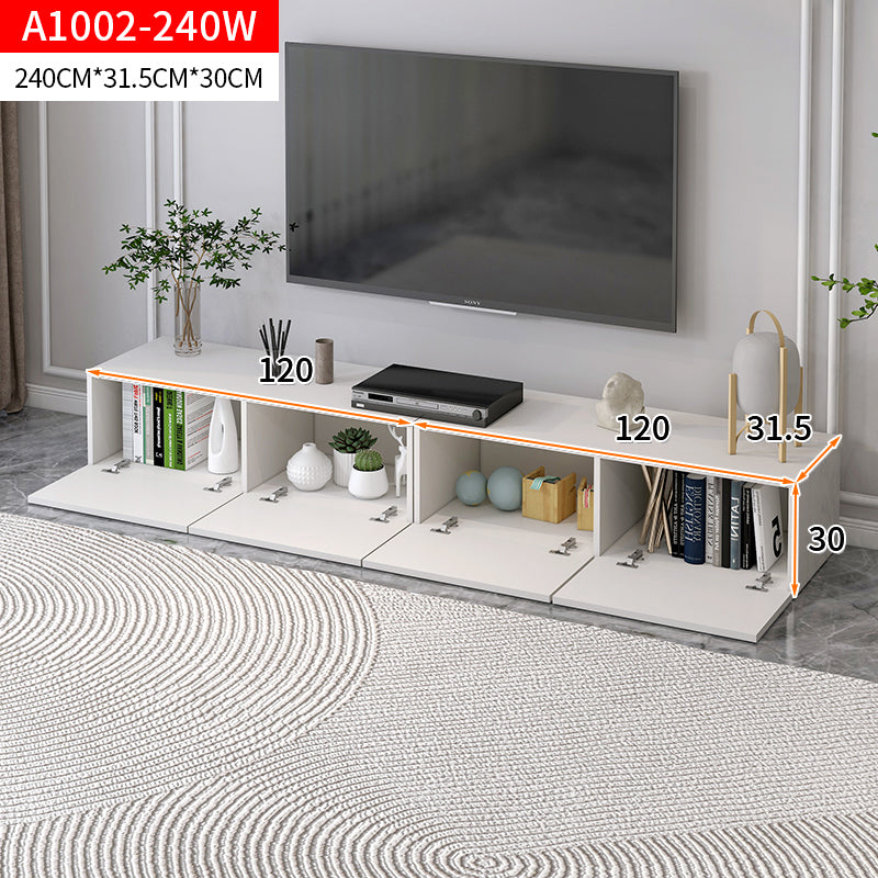 2.4m Lusso Designer Wooden TV Cabinet Entertainment Unit 240cm (White)