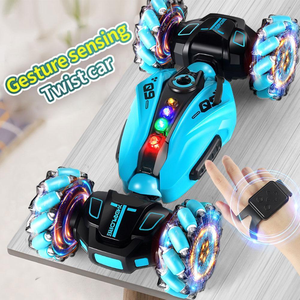 RC Hand Gesture Remote Control 4WD Mist Twister Stunt Car (Blue)