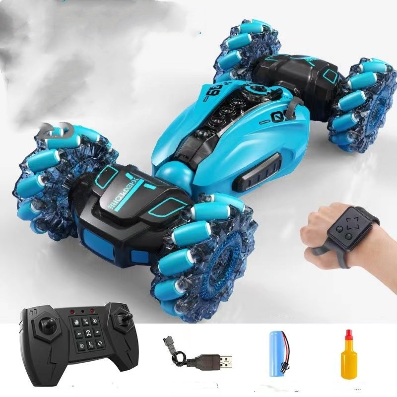 RC Hand Gesture Remote Control 4WD Mist Twister Stunt Car (Blue)