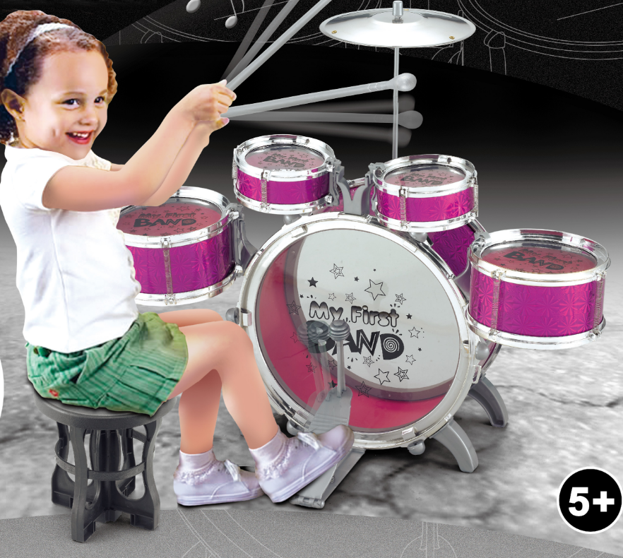 6PCS Kids Jazz Drum Musical Educational Instrument Toy Set (Purple)