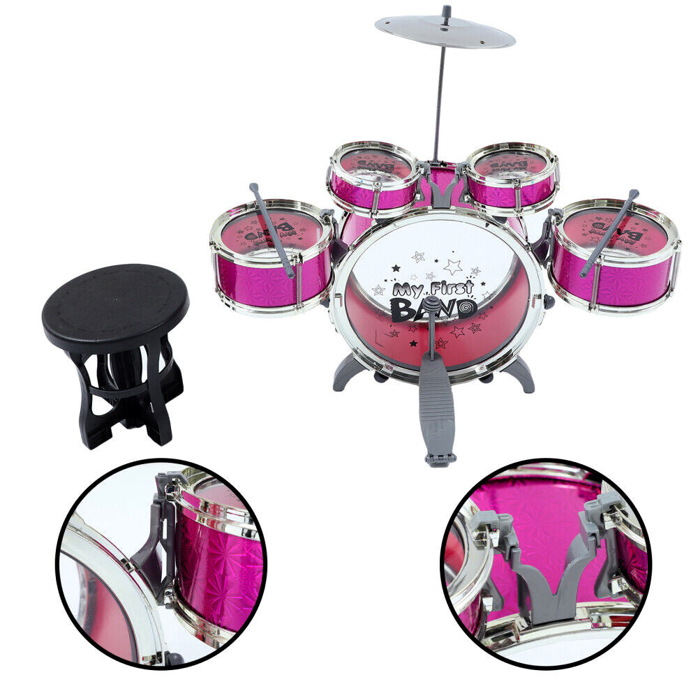 6PCS Kids Jazz Drum Musical Educational Instrument Toy Set (Purple)