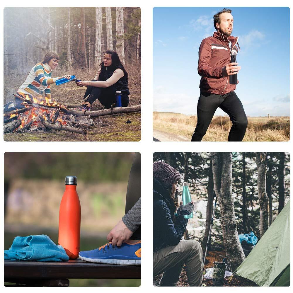 Stainless Steel Vacuum Insulated Sports Water Bottle Thermal Flask (Blue)