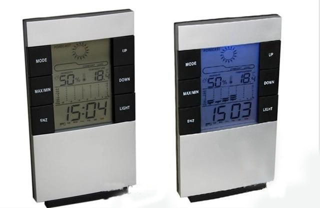 2 x Multifunction Desk Weather Station Alarm Clocks