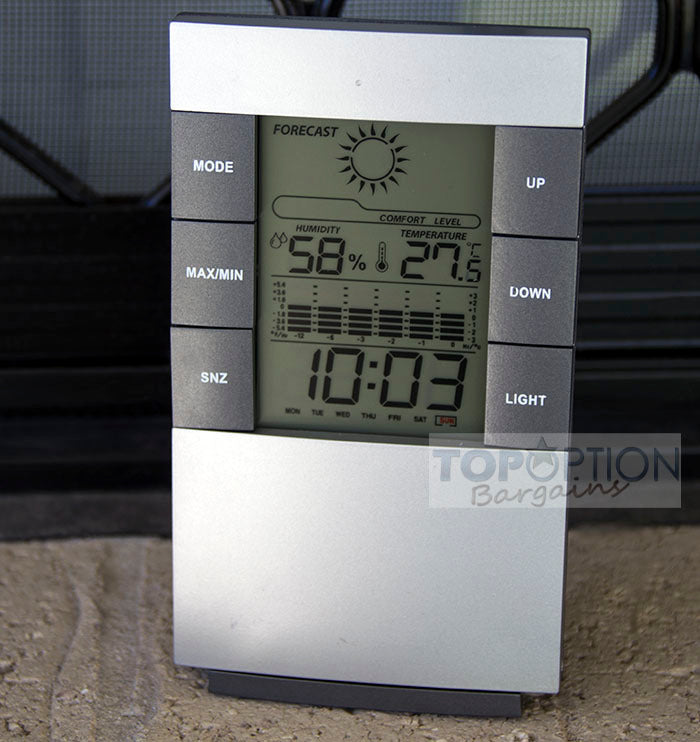 2 x Multifunction Desk Weather Station Alarm Clocks