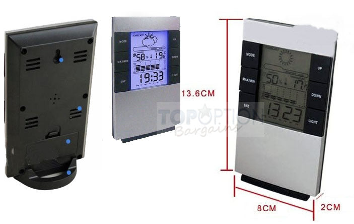 2 x Multifunction Desk Weather Station Alarm Clocks