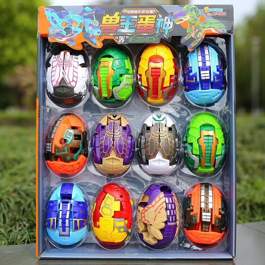 12-piece Dinosaur Transformer Collection Robot Transforming Toy Set