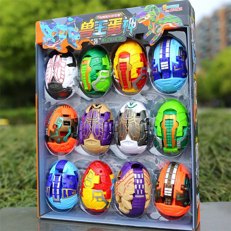 12-piece Dinosaur Transformer Collection Robot Transforming Toy Set