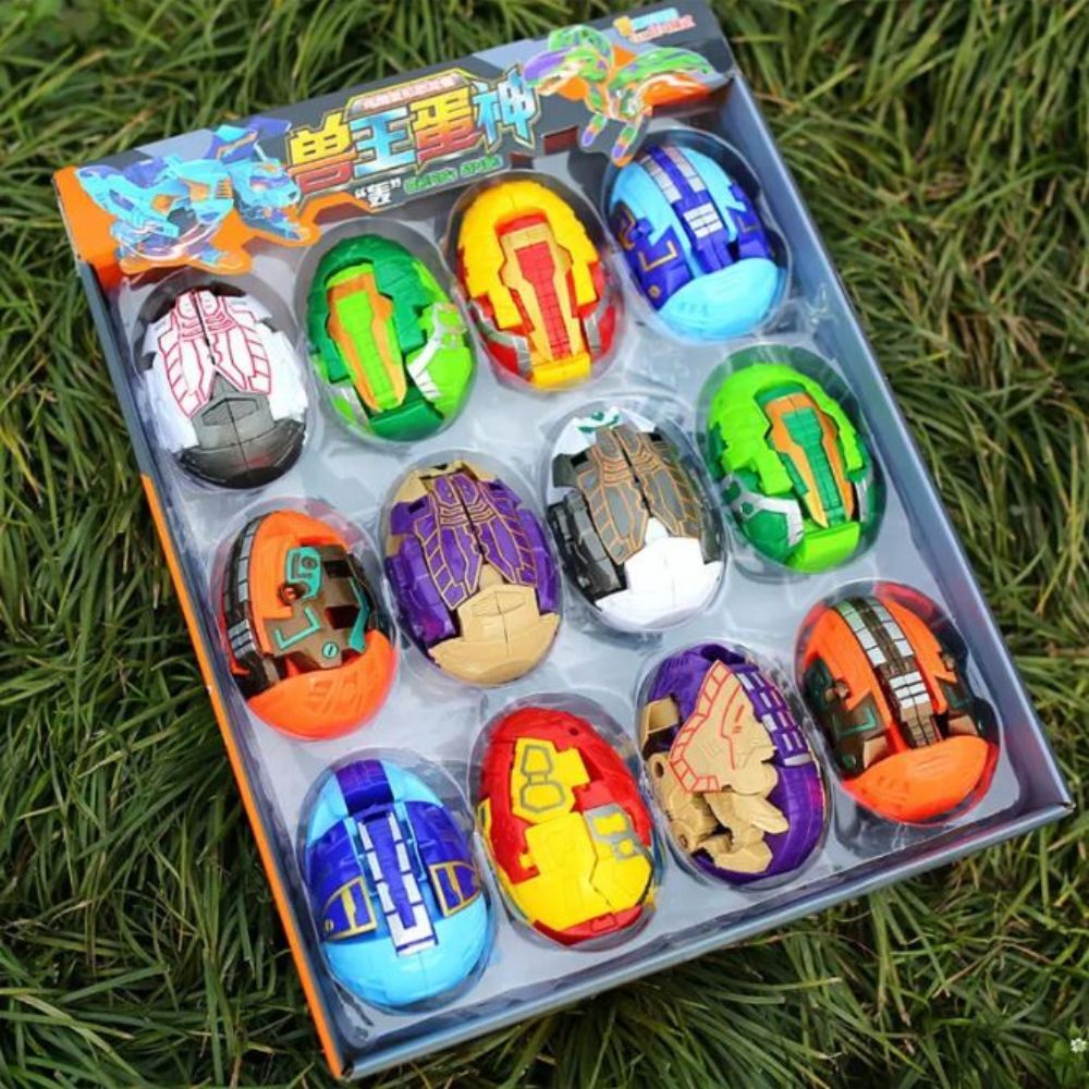 12-piece Dinosaur Transformer Collection Robot Transforming Toy Set