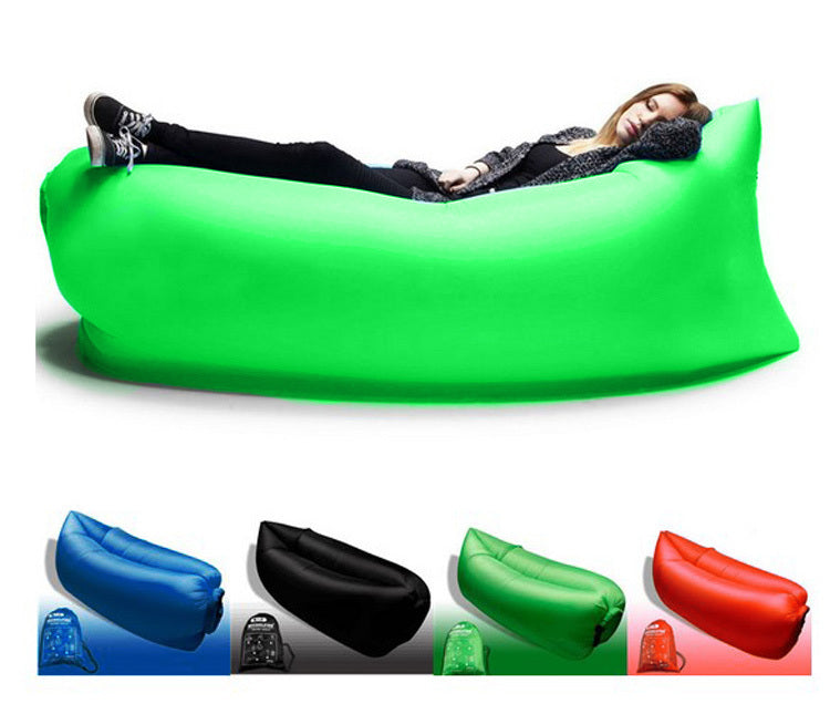 Inflatable Air Sofa Lounger Lazy Couch in Portable Bag (Lime Green)