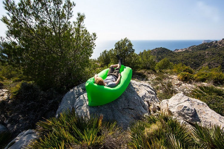 Inflatable Air Sofa Lounger Lazy Couch in Portable Bag (Lime Green)