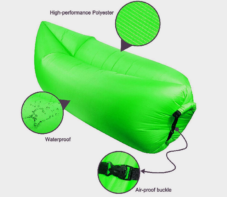 Inflatable Air Sofa Lounger Lazy Couch in Portable Bag (Lime Green)