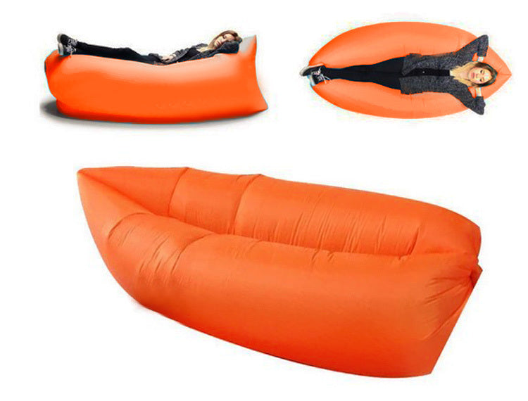 Inflatable Air Sofa Lounger Lazy Couch in Portable Bag (ORANGE)