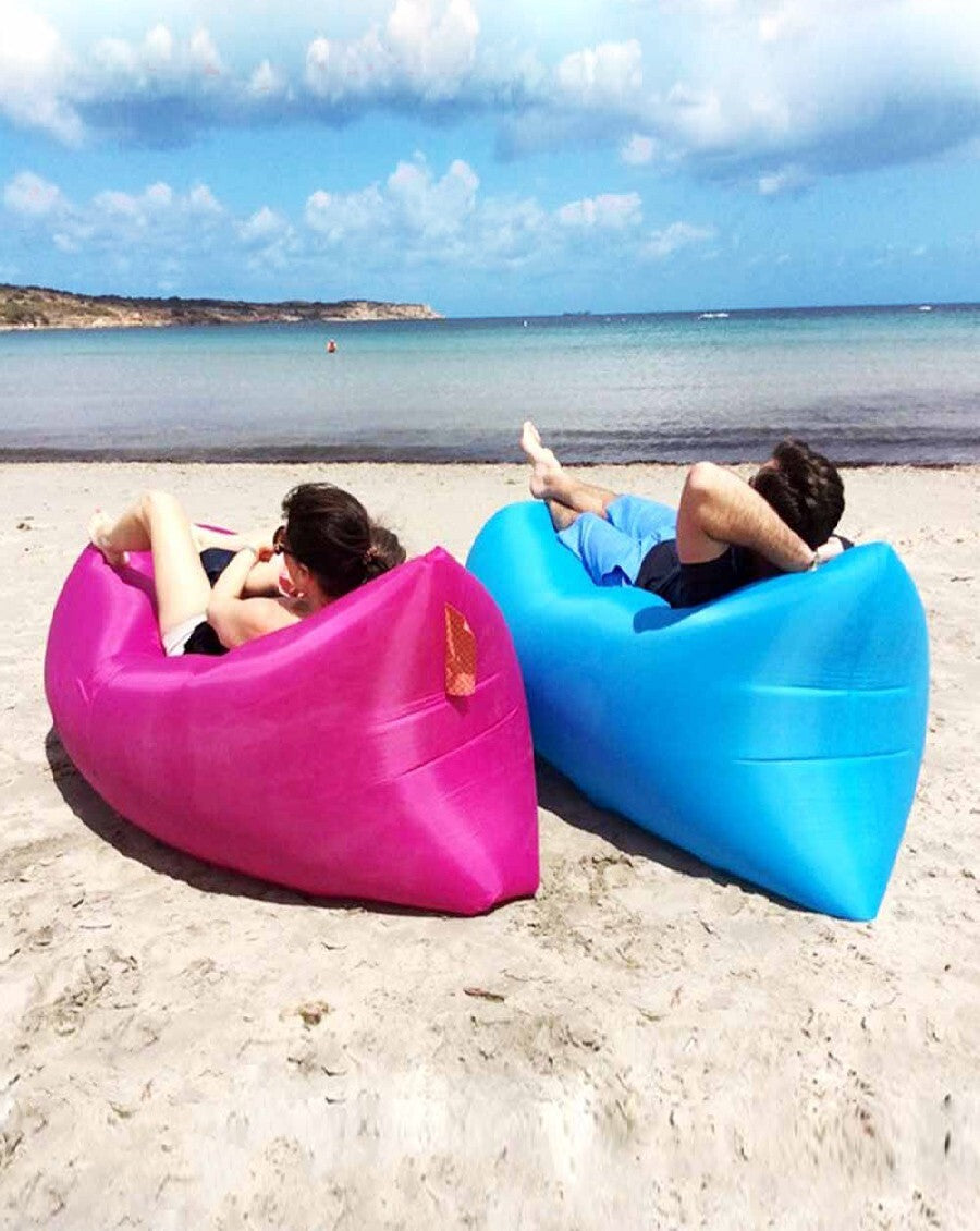 Inflatable Air Sofa Lounger Lazy Couch in Portable Bag (HOT PINK)