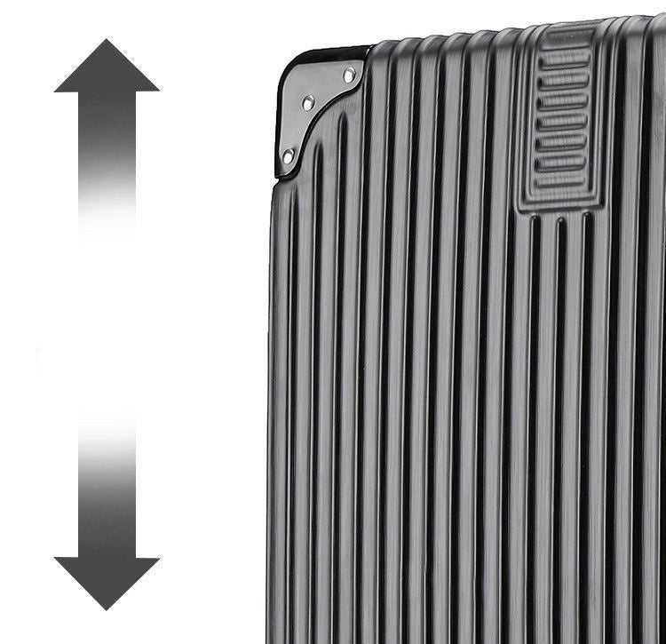 2-Piece Deluxe Aluminum Tough Carry-On Luggage Suitcase Set (Rose Gold)