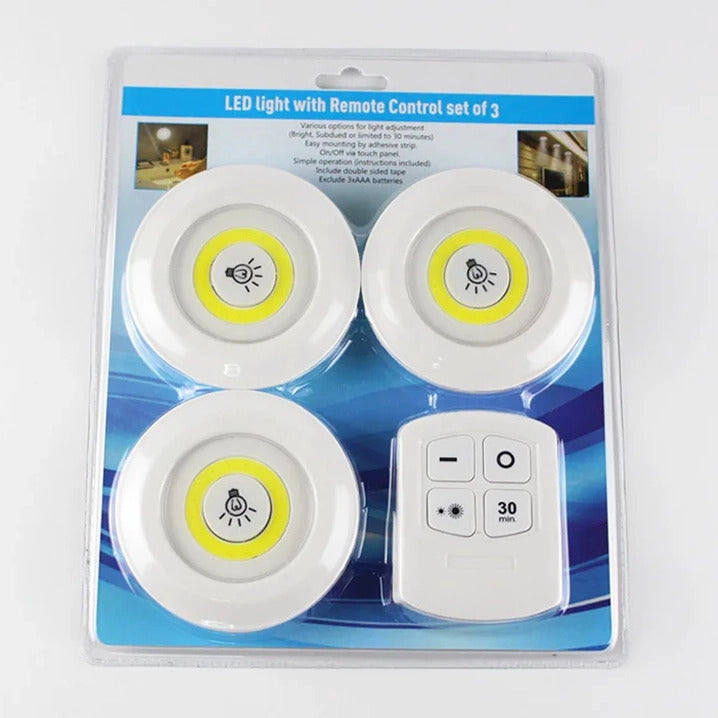 3 PC Set One Click Lights Remote & Touch Control Night Light Lamp