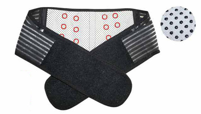 Bio Waist Lower Back Support Magnetic Lumbar Brace Pain Relief (BLACK)