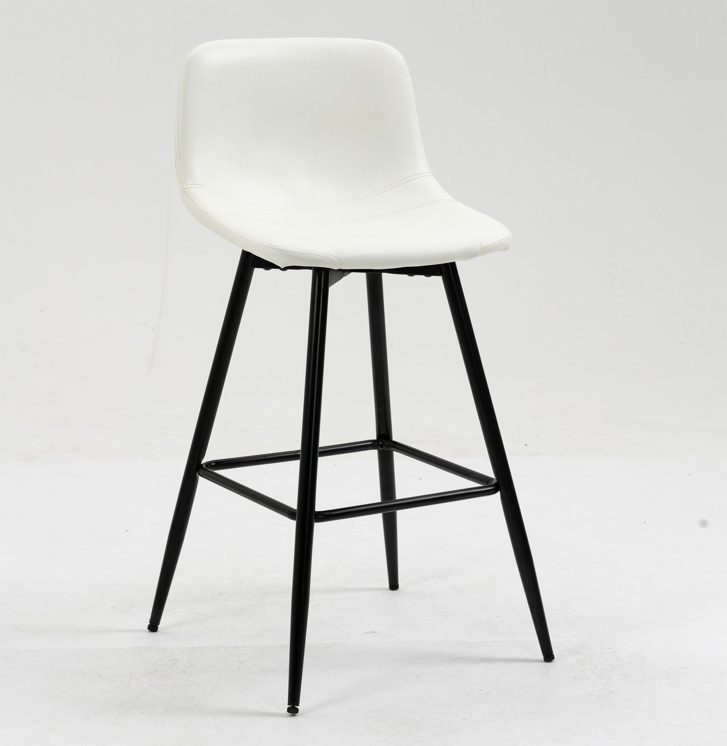 2 x Enliven Designer Faux Leather Bar Stools (White - Set of 2)