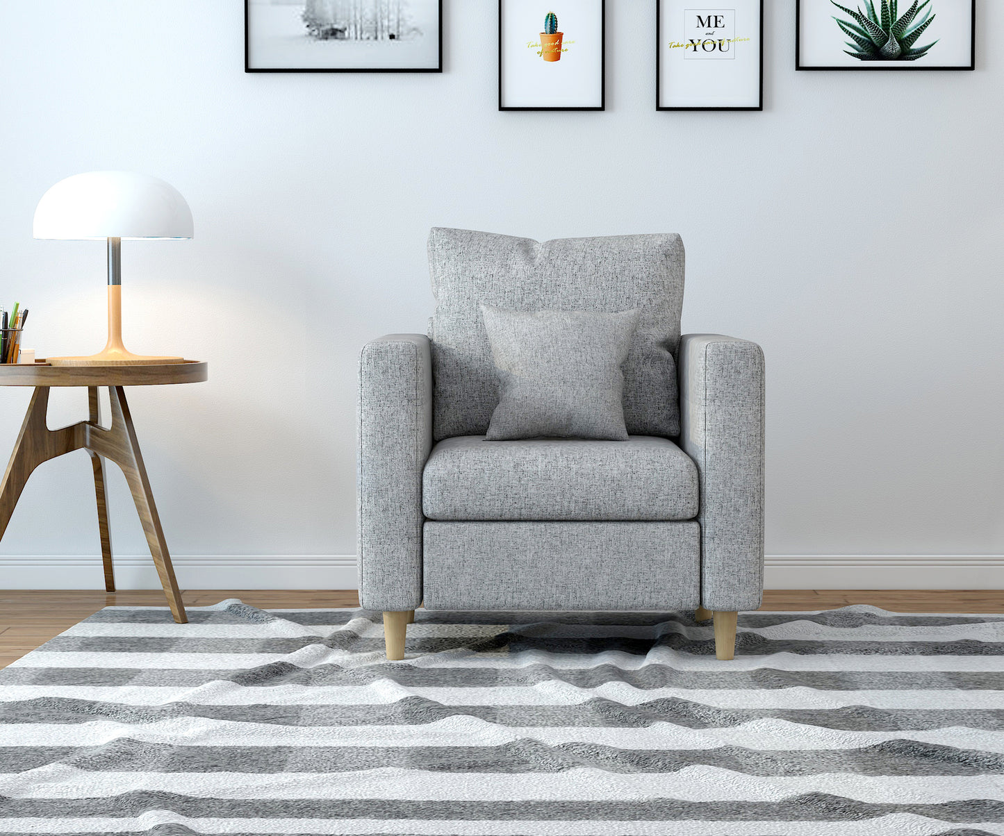 Paradise Sofa Lounge Single Seater Couch (Grey)
