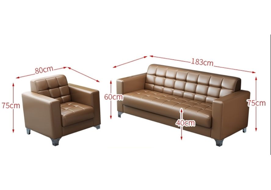 Modern Minimalist Leather Sofa Lounge Single Seater Couch (Tan)