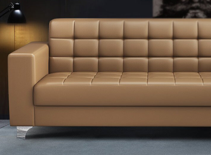 3-Piece Living Room Set Modern Minimalist Sofa Lounge Suite (Tan)