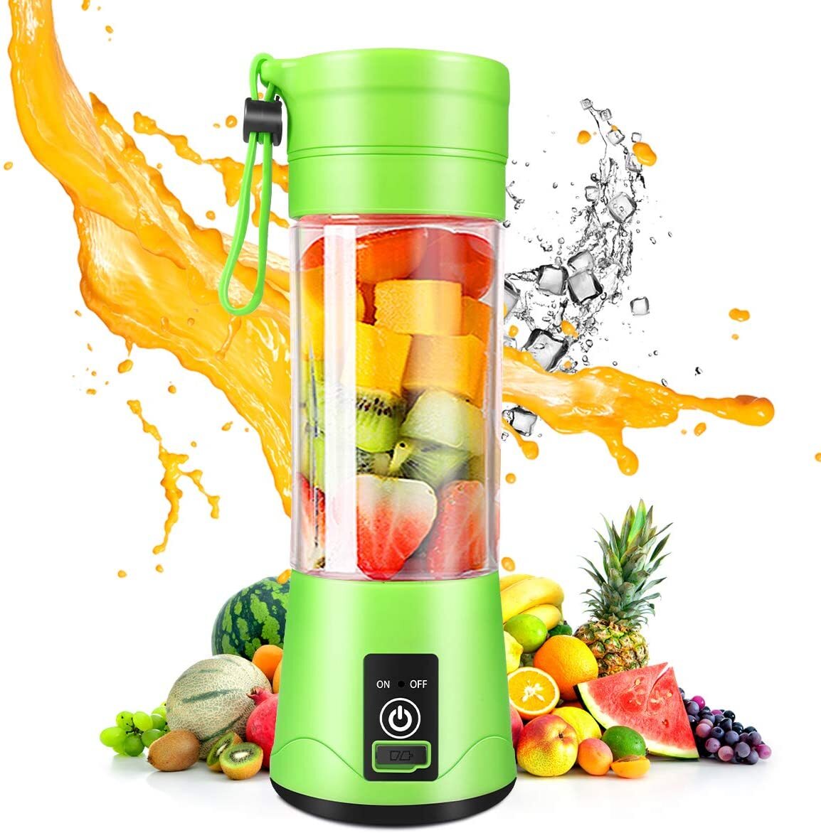 Portable Glass Juicer Blender Mini Mixer Smoothie Maker (Green)