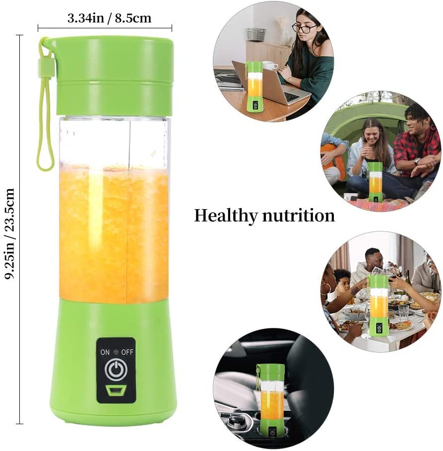 Portable Glass Juicer Blender Mini Mixer Smoothie Maker (Green)