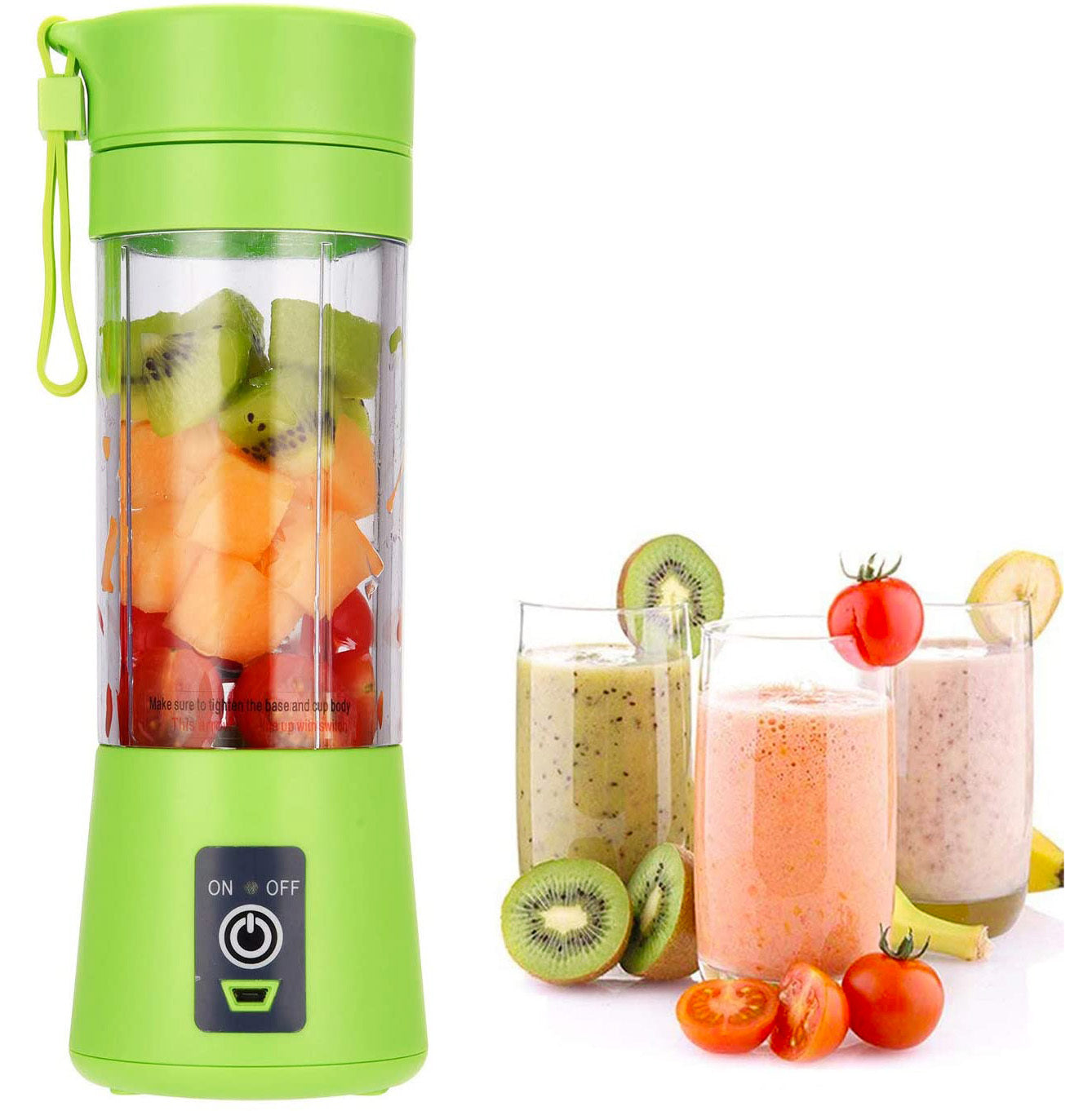 Portable Glass Juicer Blender Mini Mixer Smoothie Maker (Green)