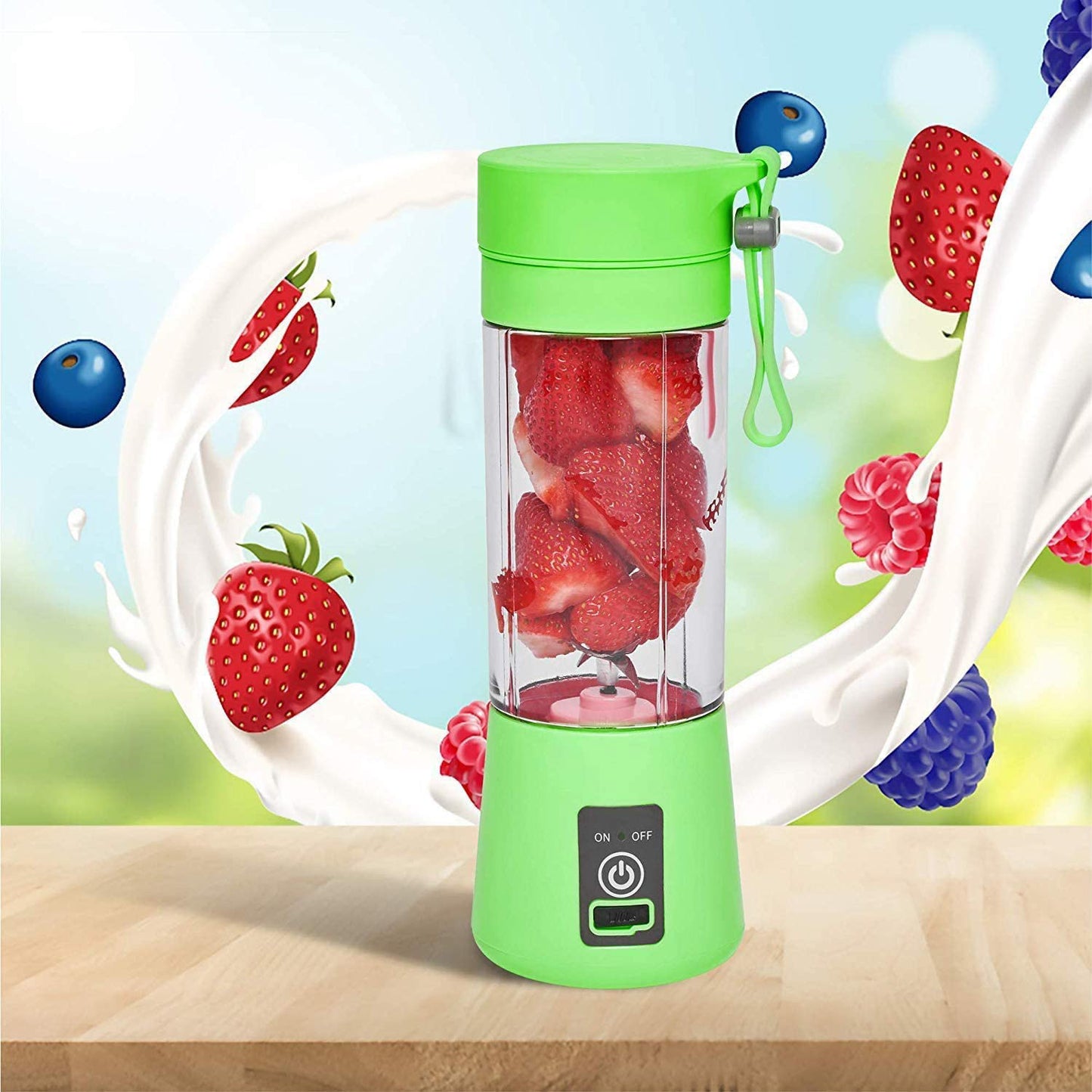 Portable Glass Juicer Blender Mini Mixer Smoothie Maker (Green)