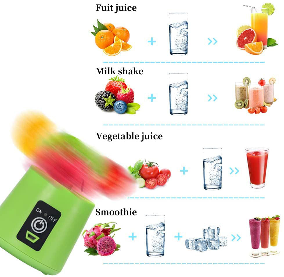 Portable Glass Juicer Blender Mini Mixer Smoothie Maker (Green)
