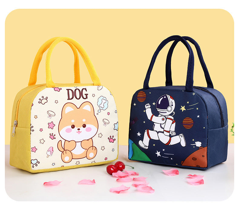 Cartoon Portable Lunch Box Cooler Bag Insulated Lunchbox (Space)