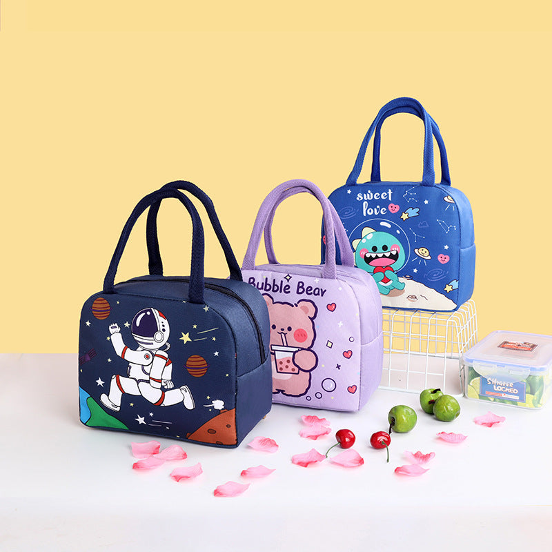 Cartoon Portable Lunch Box Cooler Bag Insulated Lunchbox (Space)