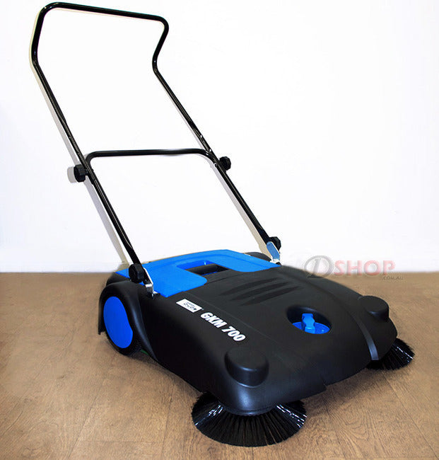 Commercial Industrial Large Area Floor Push Sweeper Blue