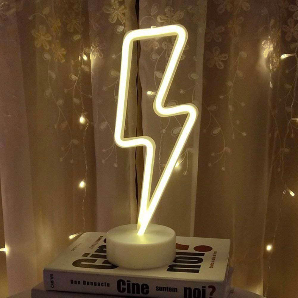 Lightening Bolt Neon LED Night Light Lamp