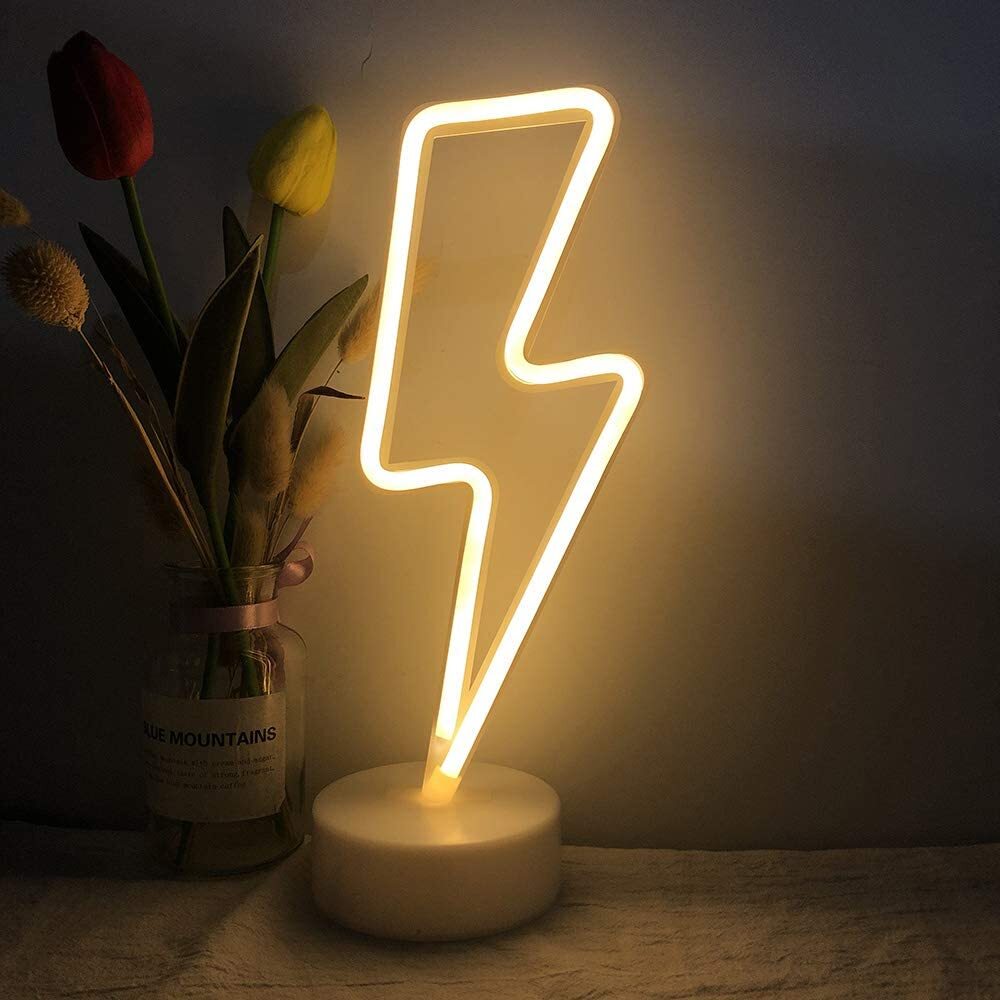 Lightening Bolt Neon LED Night Light Lamp