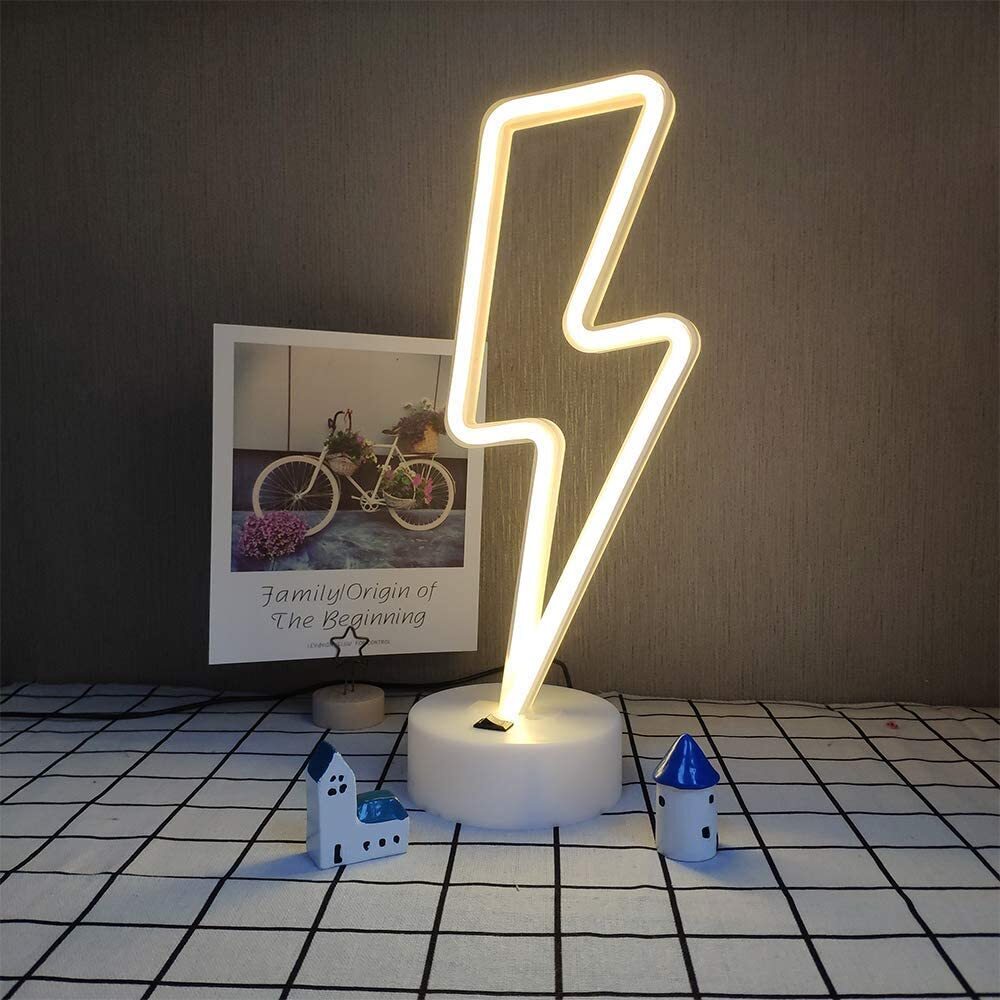 Lightening Bolt Neon LED Night Light Lamp