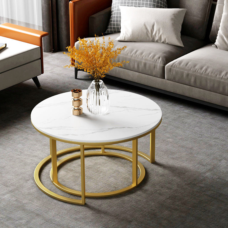 Synergy 2 In 1 Lush Marble Look Designer Coffee Table (White)