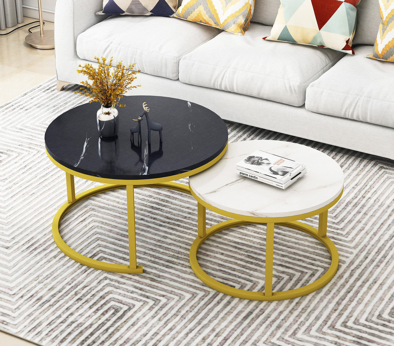 Synergy 2 In 1 Lush Marble Look Designer Coffee Table