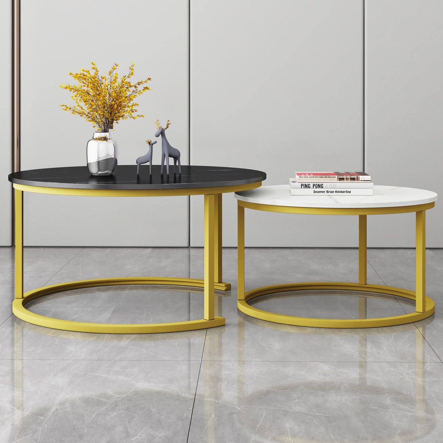 Synergy 2 In 1 Lush Marble Look Designer Coffee Table