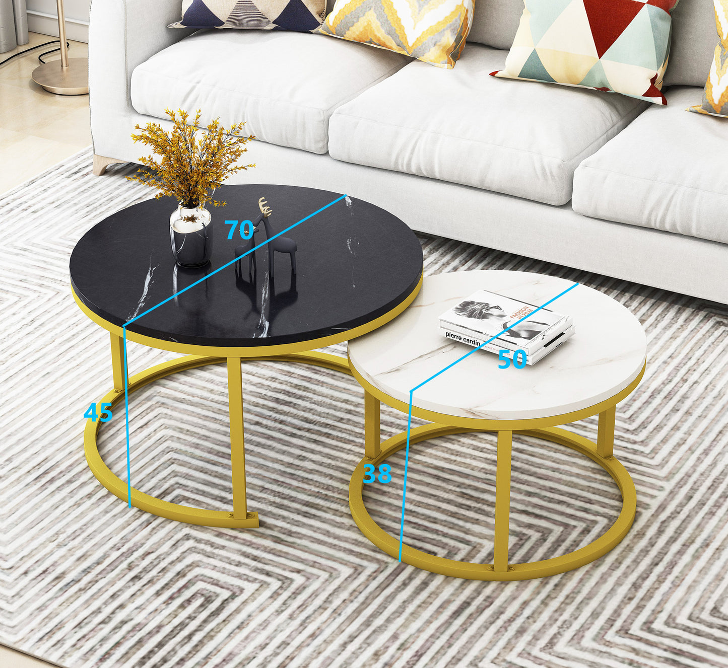 Synergy 2 In 1 Lush Marble Look Designer Coffee Table
