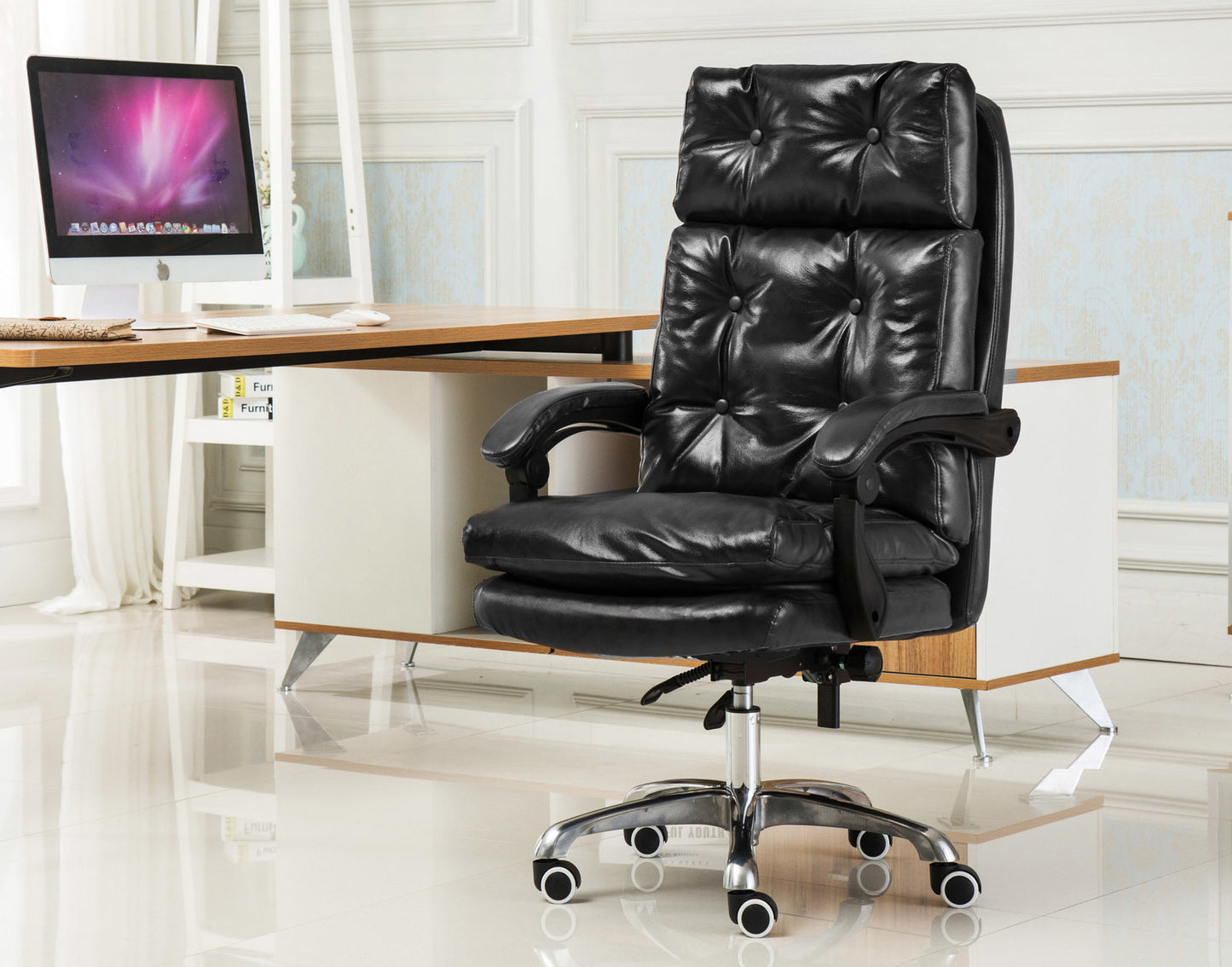 President Premium Plush Executive Reclining Office Chair (Black)