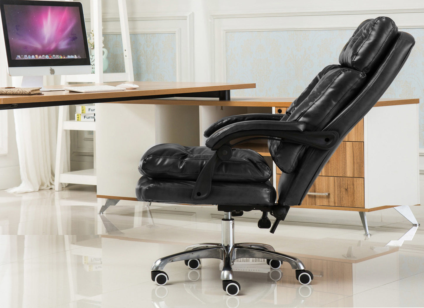 President Premium Plush Executive Reclining Office Chair (Black)