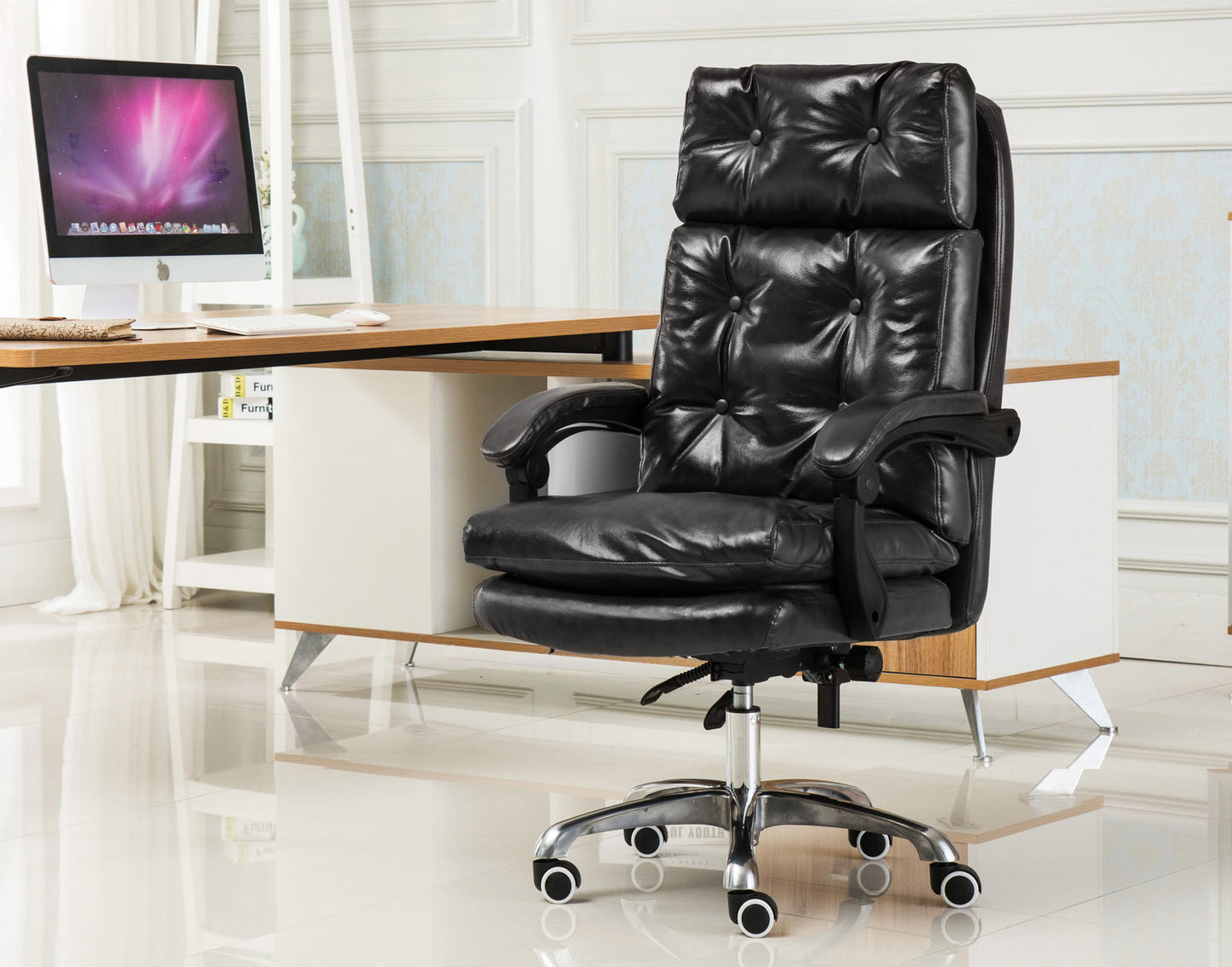 President Premium Plush Executive Reclining Office Chair (Black)