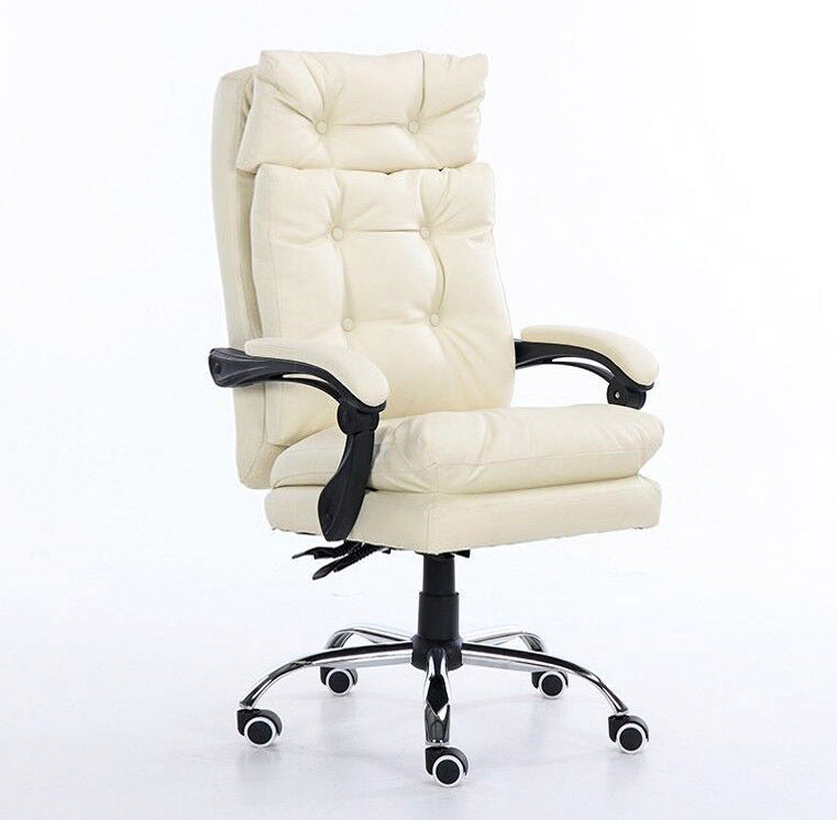 President Premium Plush Executive Reclining Office Chair (White)