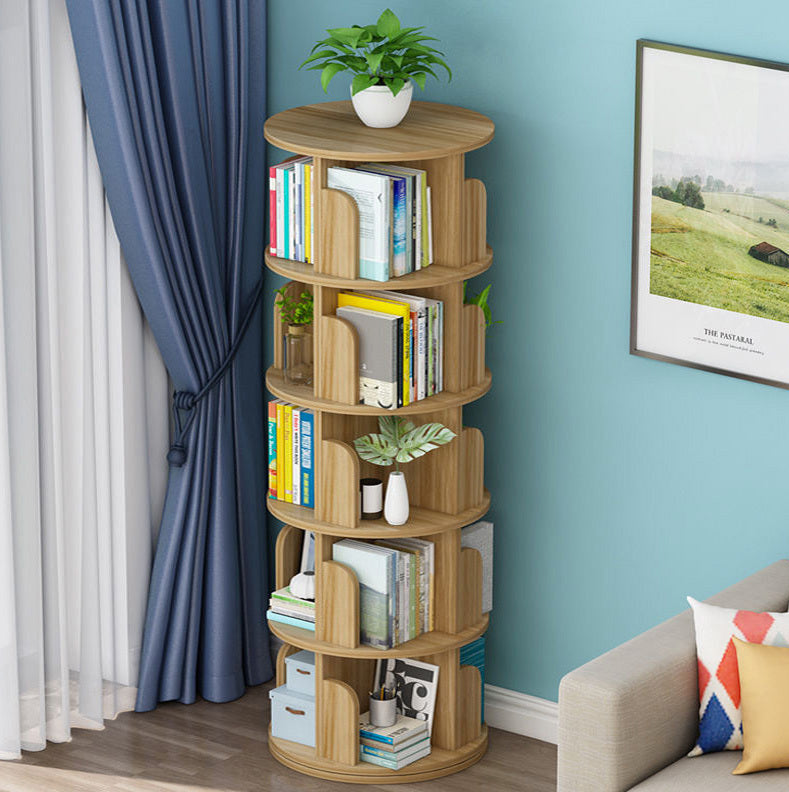 Sanctuary 360-degree Rotating 5 Tier Display Shelf Bookcase Organiser (Oak)