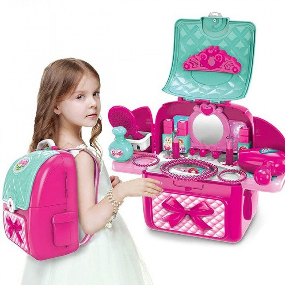 2 in 1 Princess Backpack Dresser Vanity Table Play Set