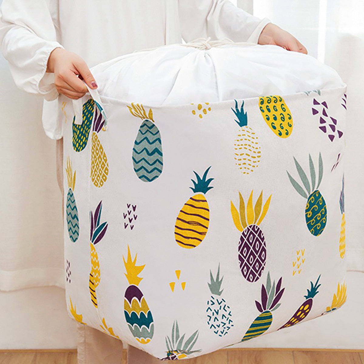 XL 100L Pineapple Laundry Basket Drawstring Storage bag